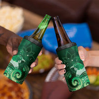 New Zealand Matariki 4 in 1 Can Cooler Tumbler Maori Tui Bird Green Galaxy