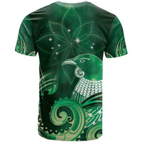 New Zealand Matariki T Shirt Maori Tui Bird Green Galaxy