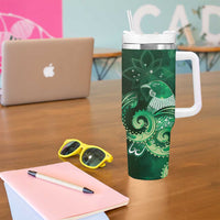 New Zealand Matariki Tumbler With Handle Maori Tui Bird Green Galaxy