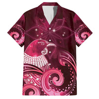 New Zealand Matariki Hawaiian Shirt Maori Tui Bird Magenta Galaxy