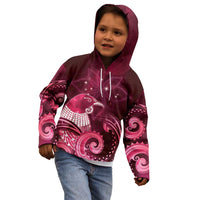 New Zealand Matariki Kid Hoodie Maori Tui Bird Magenta Galaxy