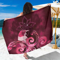 New Zealand Matariki Sarong Maori Tui Bird Magenta Galaxy