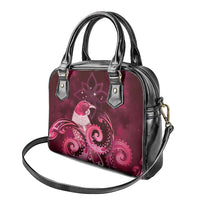 New Zealand Matariki Shoulder Handbag Maori Tui Bird Magenta Galaxy