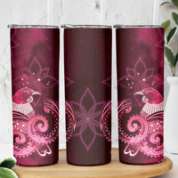 New Zealand Matariki Skinny Tumbler Maori Tui Bird Magenta Galaxy