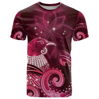 New Zealand Matariki T Shirt Maori Tui Bird Magenta Galaxy