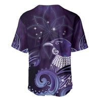 New Zealand Matariki Baseball Jersey Maori Tui Bird Purple Galaxy