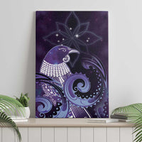 New Zealand Matariki Canvas Wall Art Maori Tui Bird Purple Galaxy