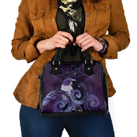 New Zealand Matariki Shoulder Handbag Maori Tui Bird Purple Galaxy