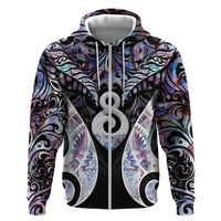 New Zealand Aotearoa Hoodie Pikorua Single Twist Pink Paua Shell