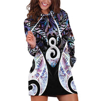 New Zealand Aotearoa Hoodie Dress Pikorua Single Twist Pink Paua Shell