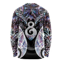 New Zealand Aotearoa Long Sleeve Shirt Pikorua Single Twist Pink Paua Shell DT05 - Polynesian Pride
