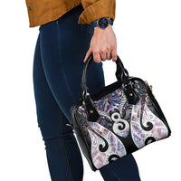 New Zealand Aotearoa Shoulder Handbag Pikorua Single Twist Pink Paua Shell