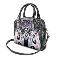 New Zealand Aotearoa Shoulder Handbag Pikorua Single Twist Pink Paua Shell