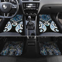 New Zealand Aotearoa Car Mats Pikorua Single Twist Green Paua Shell DT05 Set 4pcs Green - Polynesian Pride
