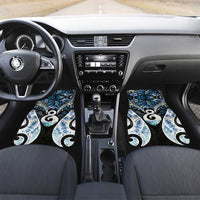 New Zealand Aotearoa Car Mats Pikorua Single Twist Green Paua Shell DT05 Set 2pcs - Front Green - Polynesian Pride