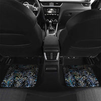 New Zealand Aotearoa Car Mats Pikorua Single Twist Green Paua Shell DT05 Set 2pcs - Back Green - Polynesian Pride