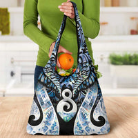 New Zealand Aotearoa Grocery Bag Pikorua Single Twist Green Paua Shell DT05 - Polynesian Pride