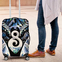 New Zealand Aotearoa Luggage Cover Pikorua Single Twist Green Paua Shell