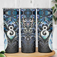 New Zealand Aotearoa Skinny Tumbler Pikorua Single Twist Green Paua Shell