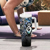 New Zealand Aotearoa Tumbler With Handle Pikorua Single Twist Green Paua Shell