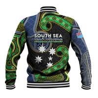 South Sea Islanders And Fiji Baseball Jacket Fijian Coat Of Arms And Southern Cross DT05 - Polynesian Pride
