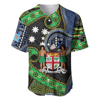 South Sea Islanders And Fiji Baseball Jersey Fijian Coat Of Arms And Southern Cross DT05 Black - Polynesian Pride