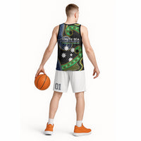South Sea Islanders And Fiji Basketball Jersey Fijian Coat Of Arms And Southern Cross DT05 - Polynesian Pride