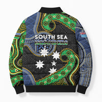 South Sea Islanders And Fiji Bomber Puffer Jacket Fijian Coat Of Arms And Southern Cross DT05 - Polynesian Pride