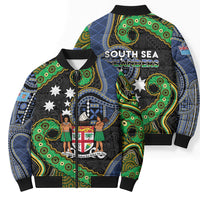 South Sea Islanders And Fiji Bomber Puffer Jacket Fijian Coat Of Arms And Southern Cross DT05 - Polynesian Pride