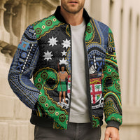 South Sea Islanders And Fiji Bomber Puffer Jacket Fijian Coat Of Arms And Southern Cross DT05 - Polynesian Pride
