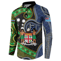 South Sea Islanders And Fiji Button Sweatshirt Fijian Coat Of Arms And Southern Cross DT05 - Polynesian Pride