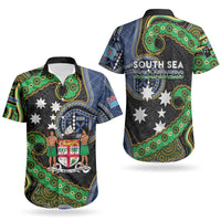 South Sea Islanders And Fiji Couples Matching Mermaid Dress and Hawaiian Shirt Fijian Coat Of Arms And Southern Cross DT05 - Polynesian Pride