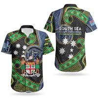 South Sea Islanders And Fiji Couples Matching Tank Maxi Dress and Hawaiian Shirt Fijian Coat Of Arms And Southern Cross DT05 - Polynesian Pride