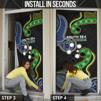 South Sea Islanders And Fiji Door Cover Fijian Coat Of Arms And Southern Cross DT05 - Polynesian Pride