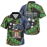 South Sea Islanders And Fiji Family Matching Long Sleeve Bodycon Dress and Hawaiian Shirt Fijian Coat Of Arms And Southern Cross DT05 Son's Shirt Black - Polynesian Pride
