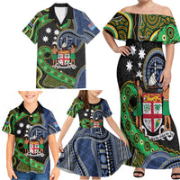 South Sea Islanders And Fiji Family Matching Off Shoulder Maxi Dress and Hawaiian Shirt Fijian Coat Of Arms And Southern Cross DT05 - Polynesian Pride