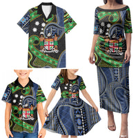 South Sea Islanders And Fiji Family Matching Puletasi and Hawaiian Shirt Fijian Coat Of Arms And Southern Cross DT05 - Polynesian Pride