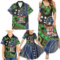 South Sea Islanders And Fiji Family Matching Summer Maxi Dress and Hawaiian Shirt Fijian Coat Of Arms And Southern Cross DT05 - Polynesian Pride