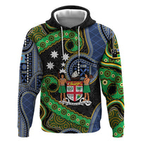 South Sea Islanders And Fiji Hoodie Fijian Coat Of Arms And Southern Cross DT05 Pullover Hoodie Black - Polynesian Pride