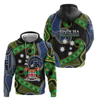 South Sea Islanders And Fiji Hoodie Fijian Coat Of Arms And Southern Cross DT05 - Polynesian Pride