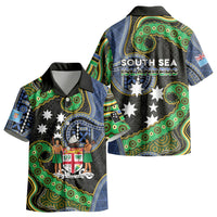 South Sea Islanders And Fiji Kid Hawaiian Shirt Fijian Coat Of Arms And Southern Cross DT05 - Polynesian Pride