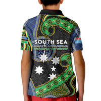 South Sea Islanders And Fiji Kid Polo Shirt Fijian Coat Of Arms And Southern Cross DT05 - Polynesian Pride