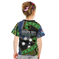 South Sea Islanders And Fiji Kid T Shirt Fijian Coat Of Arms And Southern Cross DT05 - Polynesian Pride