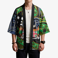 South Sea Islanders And Fiji Kimono Fijian Coat Of Arms And Southern Cross DT05 - Polynesian Pride