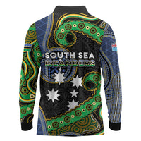 South Sea Islanders And Fiji Long Sleeve Polo Shirt Fijian Coat Of Arms And Southern Cross DT05 - Polynesian Pride
