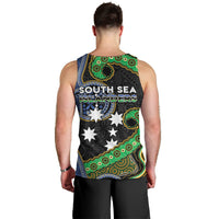 South Sea Islanders And Fiji Men Tank Top Fijian Coat Of Arms And Southern Cross DT05 - Polynesian Pride