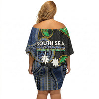 South Sea Islanders And Fiji Off Shoulder Short Dress Fijian Coat Of Arms And Southern Cross DT05 - Polynesian Pride