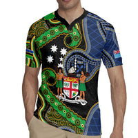 South Sea Islanders And Fiji Rugby Jersey Fijian Coat Of Arms And Southern Cross DT05 - Polynesian Pride