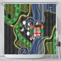 South Sea Islanders And Fiji Shower Curtain Fijian Coat Of Arms And Southern Cross DT05 - Polynesian Pride