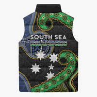 South Sea Islanders And Fiji Sleeveless Puffer Jacket Fijian Coat Of Arms And Southern Cross DT05 - Polynesian Pride